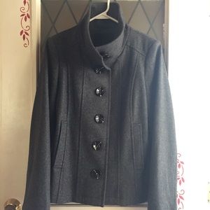 Grey Jacket wool-blend coat
